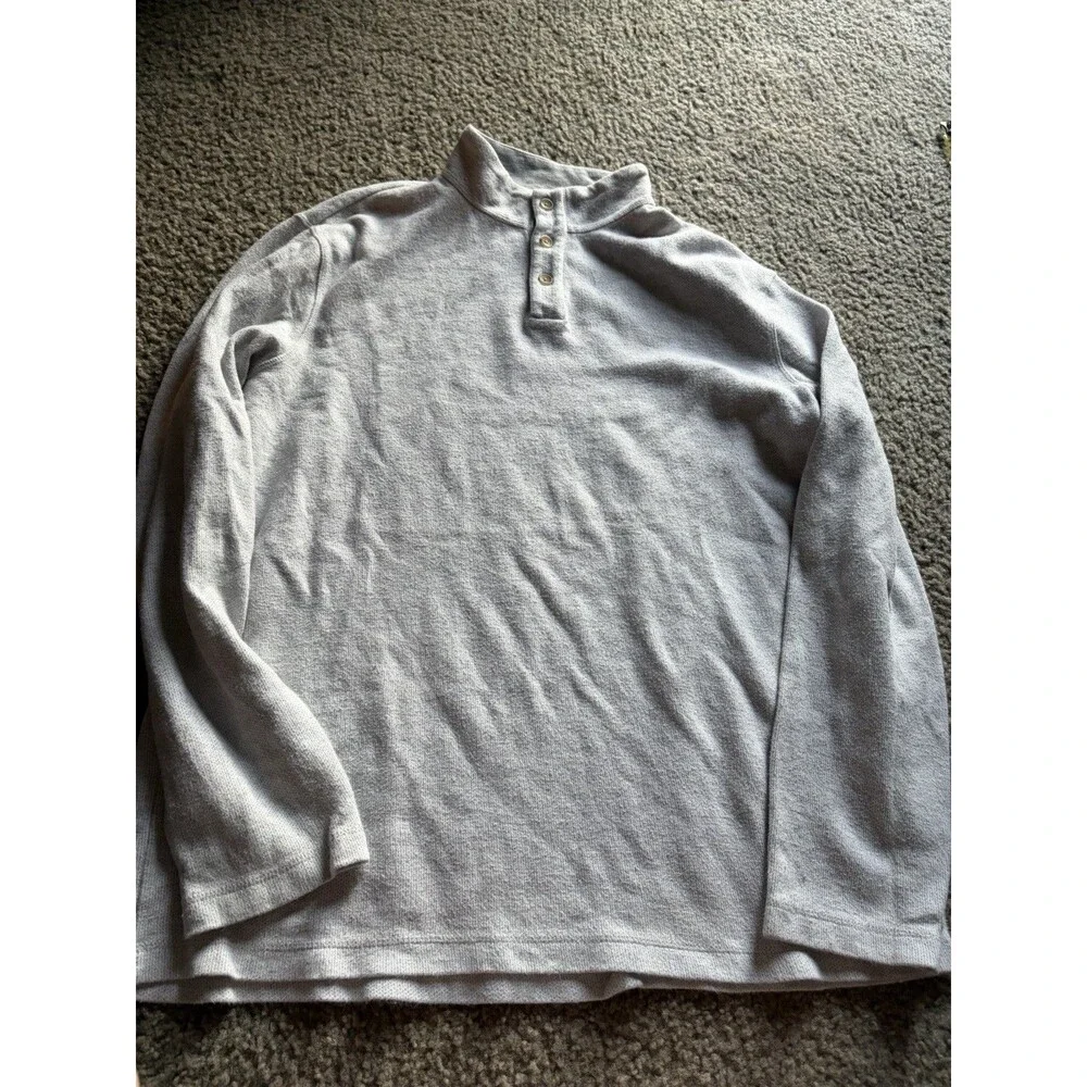 Banana Republic Light Gray Button Collar Sweater Men’s XL